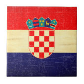 Carreau Drapeau croate d'âge vintage (Devant)