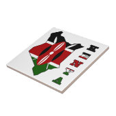 Carreau Drapeau dans la carte du Kenya (Côté)
