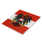 Carreau Drapeau d'Autriche avec armoiries (Côté)