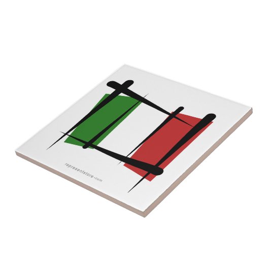 Carreau Drapeau de brosse de l'Italie (Côté)