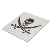 Carreau Drapeau de crâne obsidien Drapeau de pirate Calico (Côté)