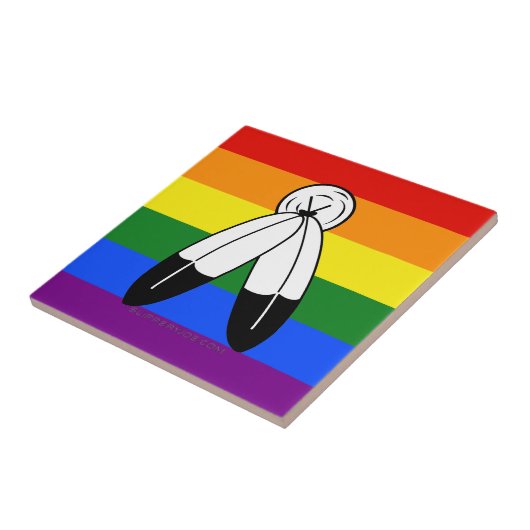 Carreau Drapeau de fierté bispirituelle de SlipperyJoe's s (Côté)