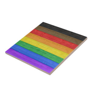 Carreau Drapeau de fierté gay inclusif de SlipperyJoe text