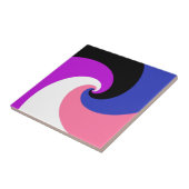 Carreau Drapeau de fierté Genderfluid Abstrait Spirale Boh (Côté)