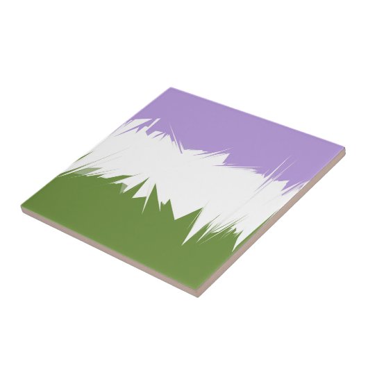 Carreau Drapeau de fierté Genderqueer abstrait ZigZag piqu (Côté)