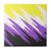 Carreau Drapeau de fierté non binaire funky grunge zigzag  (Devant)