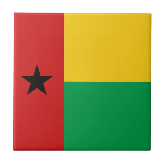 Carreau Drapeau de Guinée-Bissau en céramique (Devant)