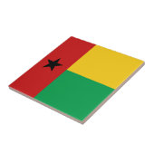 Carreau Drapeau de Guinée-Bissau en céramique (Côté)
