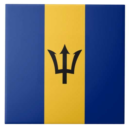 Carreau Drapeau de la Barbade (Bajan) (Devant)
