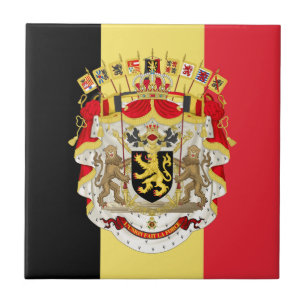 Carreau Drapeau de la Belgique & Armoiries