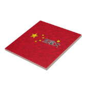 Carreau Drapeau de la Chine, Chine, rouge, ethnique, drape (Côté)