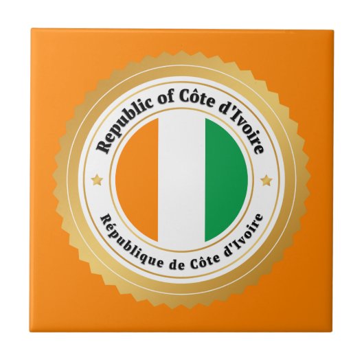 Carreau Drapeau de la Côte d'Ivoire (Devant)