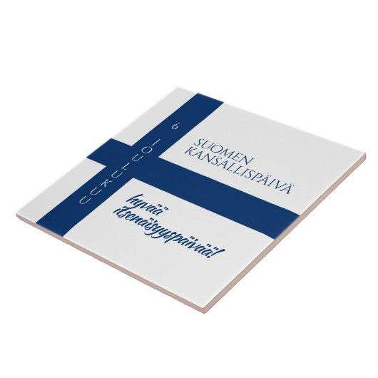 Carreau Drapeau de la fête nationale finlandaise (Côté)