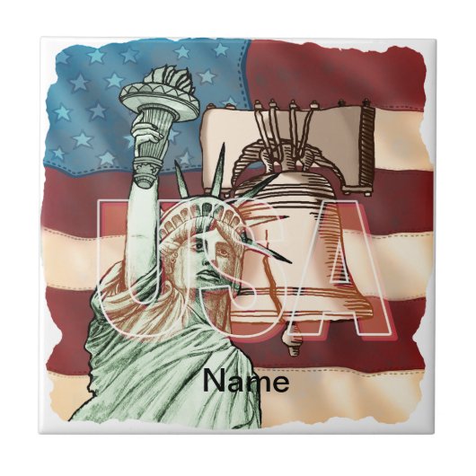 Carreau Drapeau de la liberté des États-Unis (Devant)
