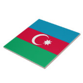 Carreau Drapeau de la lune du Croissant-Rouge bleu azerbaï (Côté)