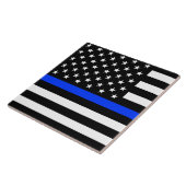 Carreau Drapeau de la police Thin Blue Line (Côté)