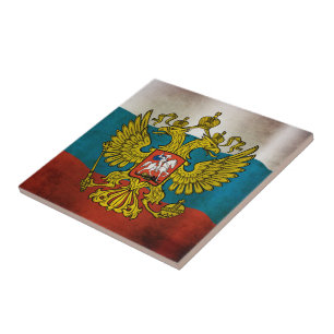 Carreau Drapeau de la Russie qui flotte