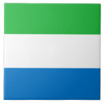 Carreau Drapeau de la Sierra Leone<br><div class="desc">Ce dessin présente le drapeau national de la Sierra Leone (officiellement connu sous le nom de République de Sierra Leone et officieusement connu sous le nom de Salone), qui est un pays sur la côte sud-ouest de l'Afrique de l'Ouest. La Sierra Leone est bordée par le Liberia au sud-est et...</div>