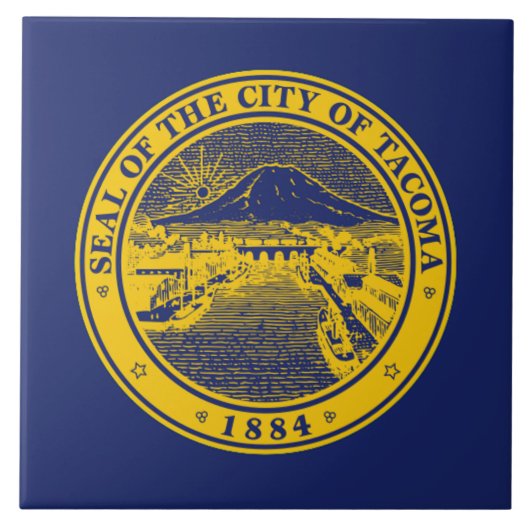 Carreau Drapeau de la ville de Tacoma (Devant)