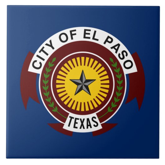 Carreau Drapeau de la ville d'El Paso (Texas) (Devant)
