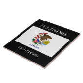 Carreau Drapeau de l'Illinois, étiqueté, (Côté)