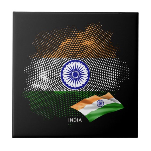 Carreau Drapeau de l'Inde (Devant)