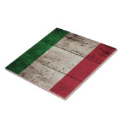 Carreau Drapeau de l'Italie sur le vieux grain en bois (Côté)