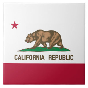 Carreau Drapeau de l'Ours de la République de Californie :