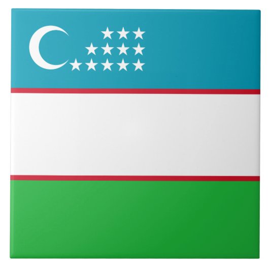 Carreau Drapeau de l'Ouzbékistan (Devant)