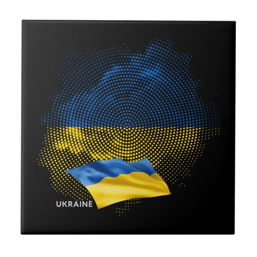 Carreau Drapeau de l'Ukraine (Devant)