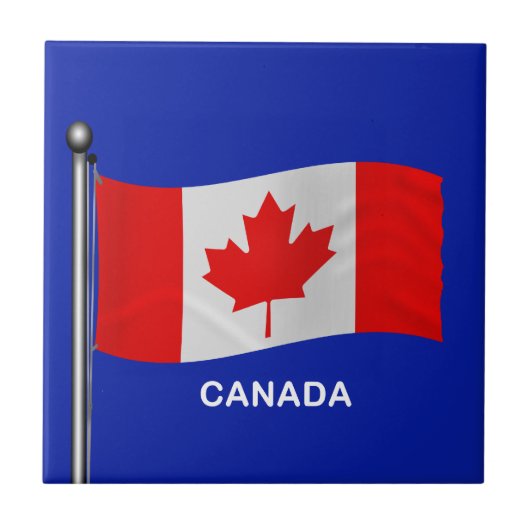 Carreau Drapeau de ondulation du Canada (Devant)