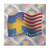 Carreau Drapeau de ondulation Suédois-Américain (Devant)