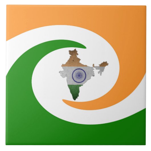 Carreau Drapeau de pays indien (Devant)