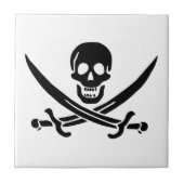 Carreau Drapeau de pirate Crâne croisé épées (Devant)