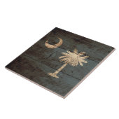 Carreau Drapeau d'état de la Caroline du Sud sur le vieux (Côté)