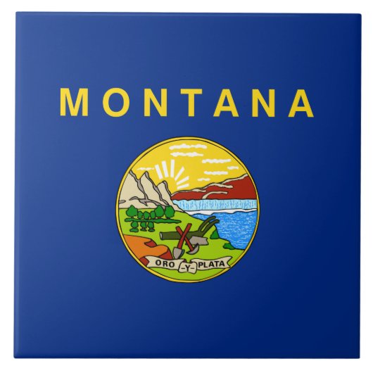 Carreau Drapeau d'État du Montana (Devant)