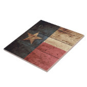 Carreau Drapeau d'état du Texas sur le vieux grain en bois (Côté)