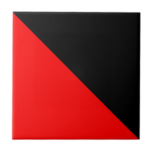 Carreau Drapeau diagonal noir et rouge
