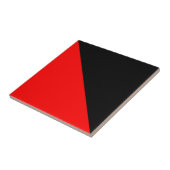 Carreau Drapeau diagonal noir et rouge (Côté)