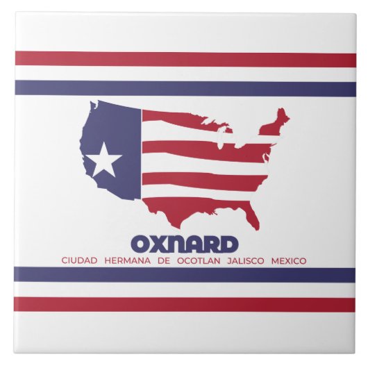 Carreau Drapeau d'Oxnard (Californie) (Devant)