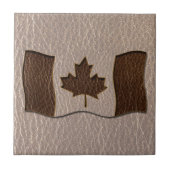 Carreau Drapeau du Canada en cuir doux (Devant)