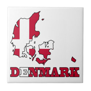 Carreau Drapeau du Danemark dans la carte