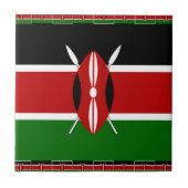 Carreau Drapeau du Kenya : avec cadre de drapeau miniature (Devant)