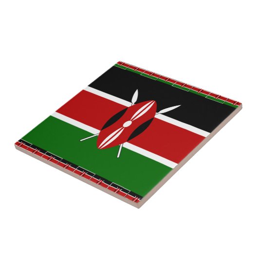Carreau Drapeau du Kenya : avec cadre de drapeau miniature (Côté)