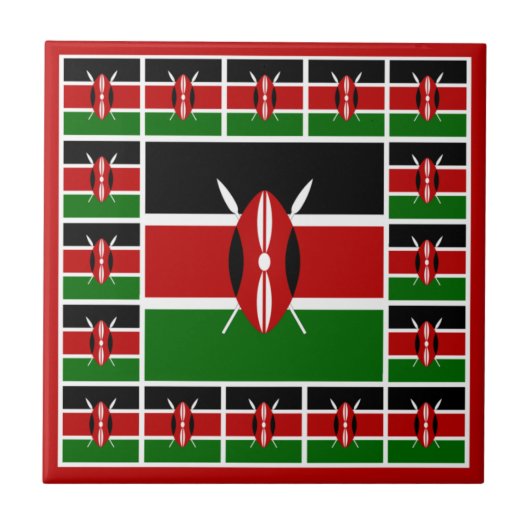 Carreau Drapeau du Kenya Carrelage en céramique / Décor de (Devant)