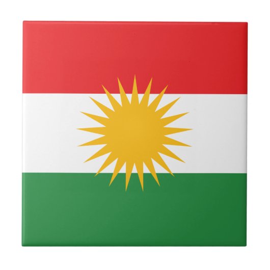 Carreau Drapeau du Kurdistan (le Kurdistan ou l'Alaya (Devant)