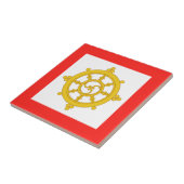 Carreau Drapeau du royaume de Sikkim (Côté)