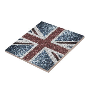 Carreau Drapeau du Royaume-Uni Rustic vintage scintille pa