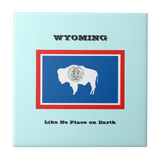 Carreau Drapeau du Wyoming et Slogan (Devant)