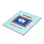 Carreau Drapeau du Wyoming et Slogan (Côté)